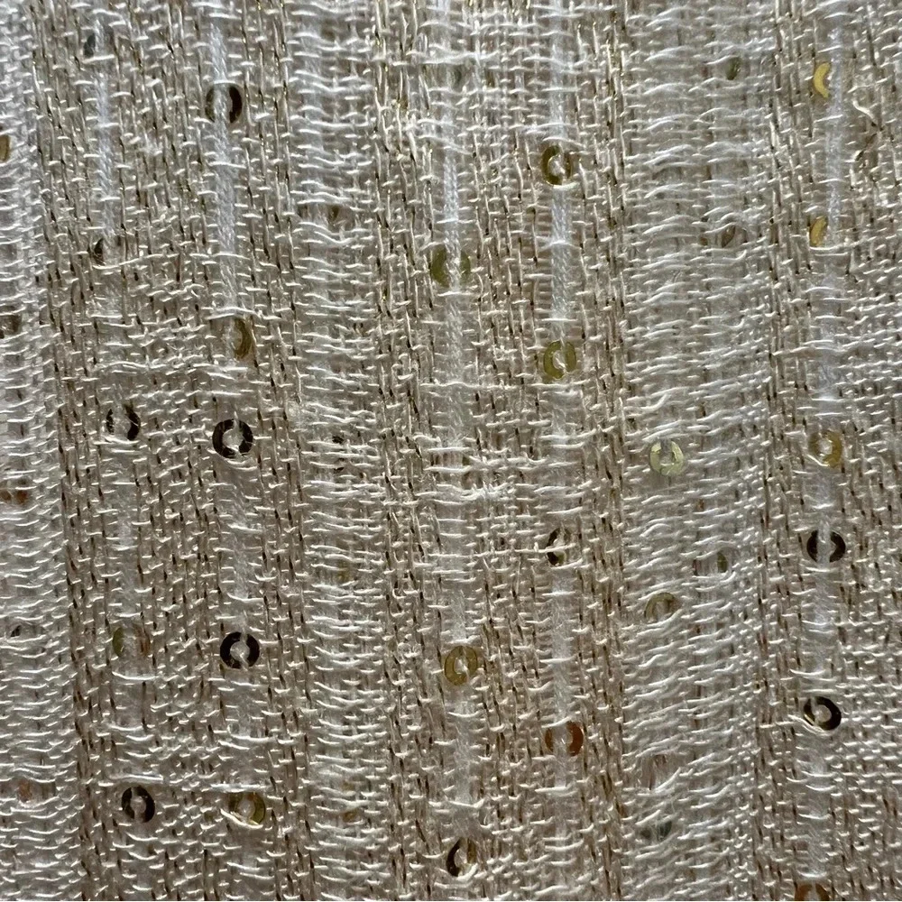 Soft Surroundings‎ Cream Gold Sequined Glamour Topper Kimono. Size Medium. NWT.